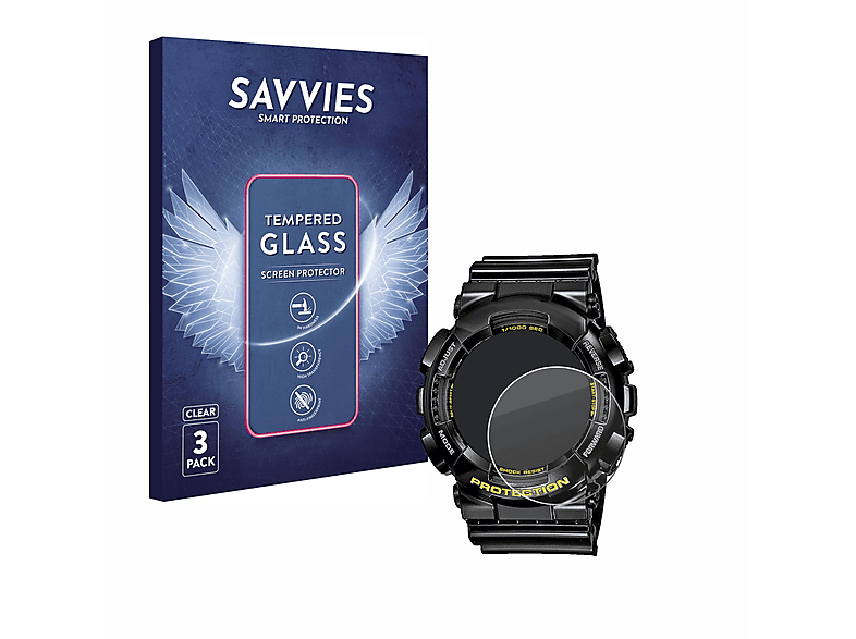 BROTECT Schutzglas Für Casio G-Shock DW-5000U - 3er Pack Kratzfeste Display Folie