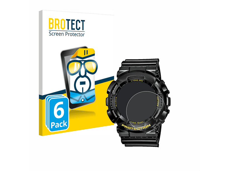 BROTECT AirGlass Schutzfolie Für Casio G-Shock GA-B2100 – 6 Stück, 9H Kratzfest, Anti-Fingerprint, Made In Germany