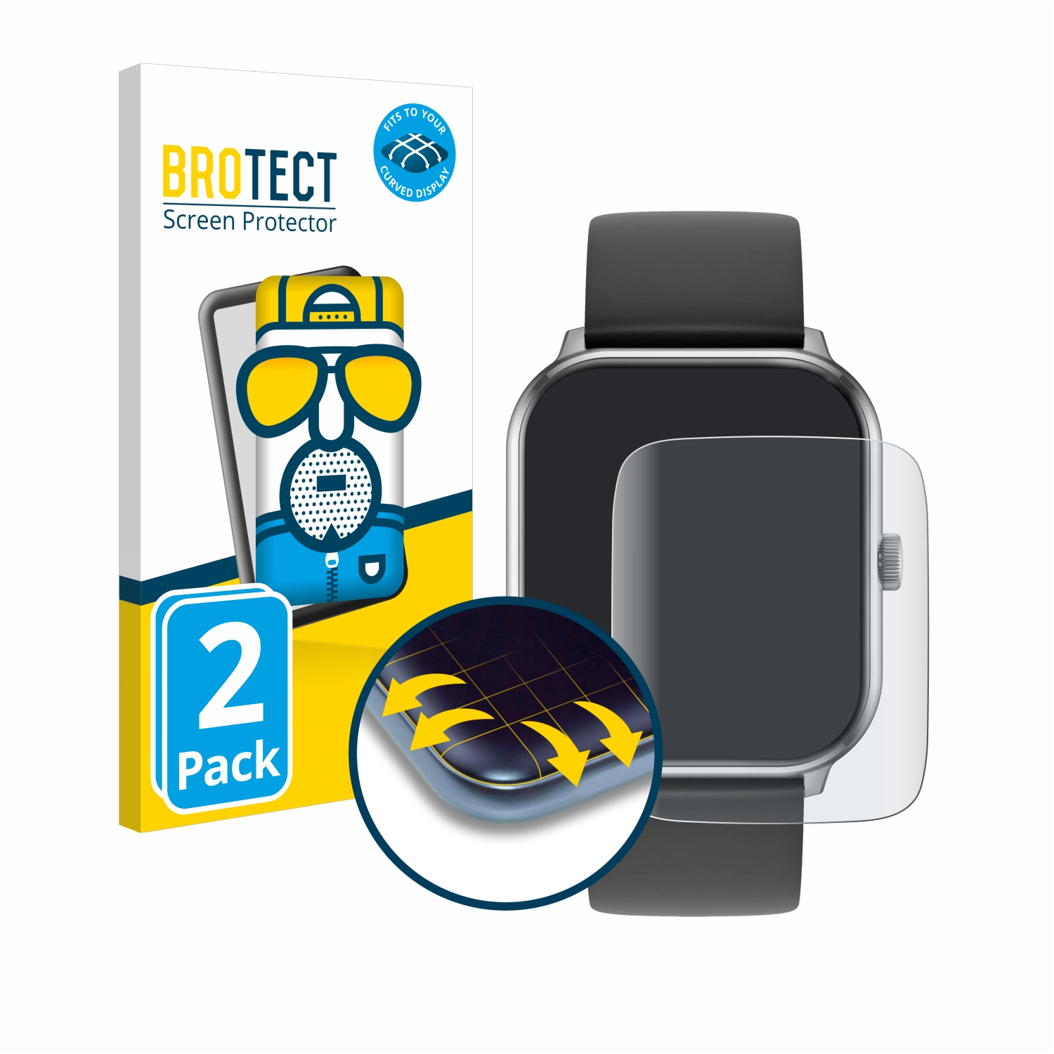 Flex Schutzfolie(für BROTECT ICE 2x Ice-Watch matt 1.0 Full-Cover Curved 3D smart 1.85\