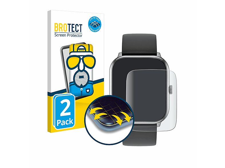 BROTECT 2x Flex matt Full-Cover 3D Curved Schutzfolie(für Ice-Watch ICE smart 1.0 1.85\