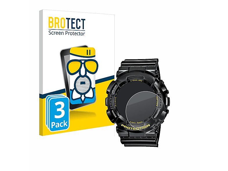BROTECT 3x Airglass matte Schutzfolie(für Casio G-Shock GA-110GB-1A)