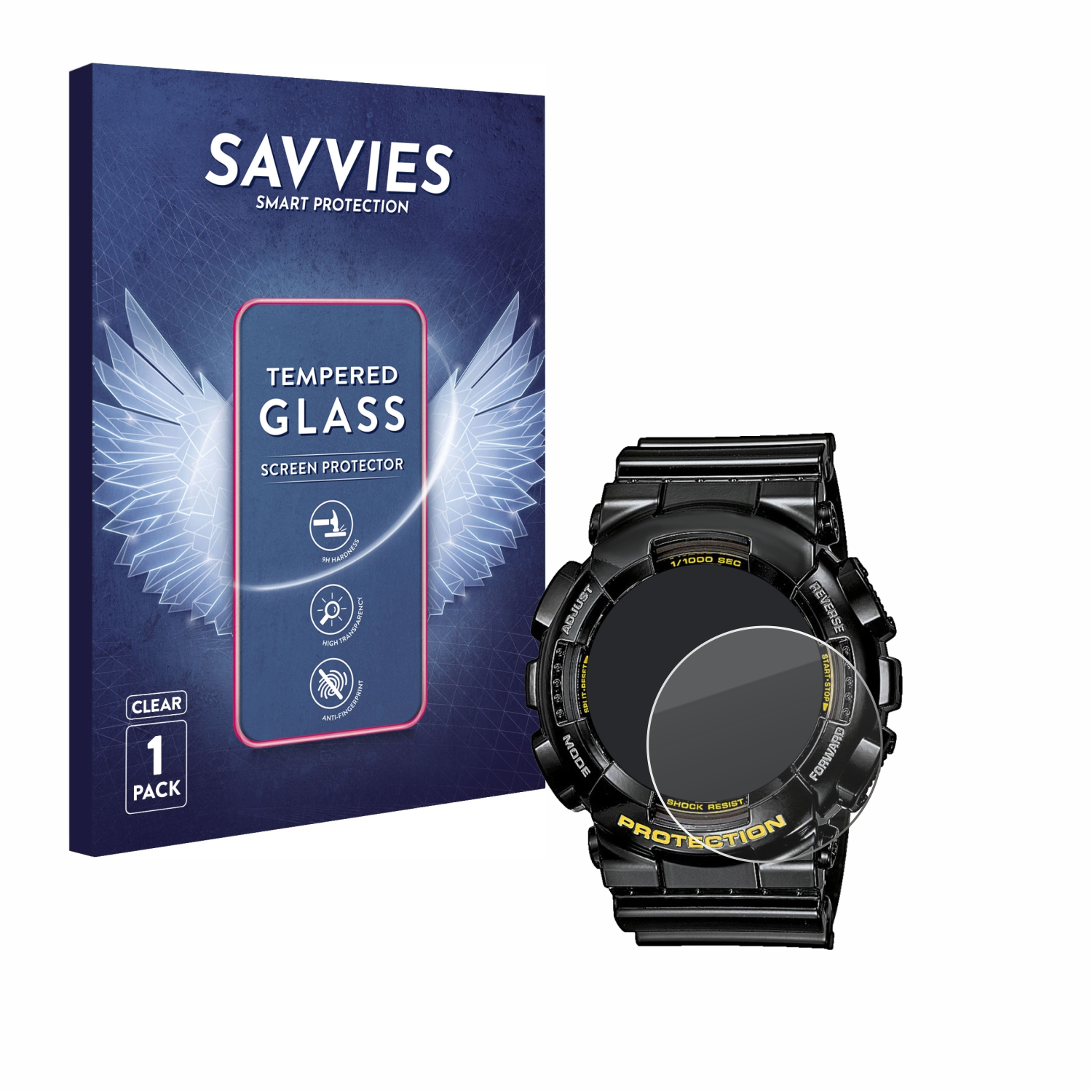 klares SAVVIES Schutzglas(für 9H Casio GA-110GB-1A) G-Shock