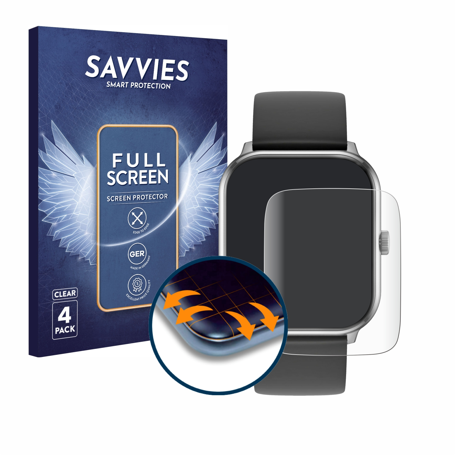 SAVVIES 4x Schutzfolie(für 1.0 Ice-Watch smart ICE Flex 3D 1.85\