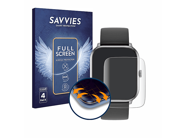 SAVVIES 4x Schutzfolie(für 1.0 Ice-Watch smart ICE Flex 3D 1.85\
