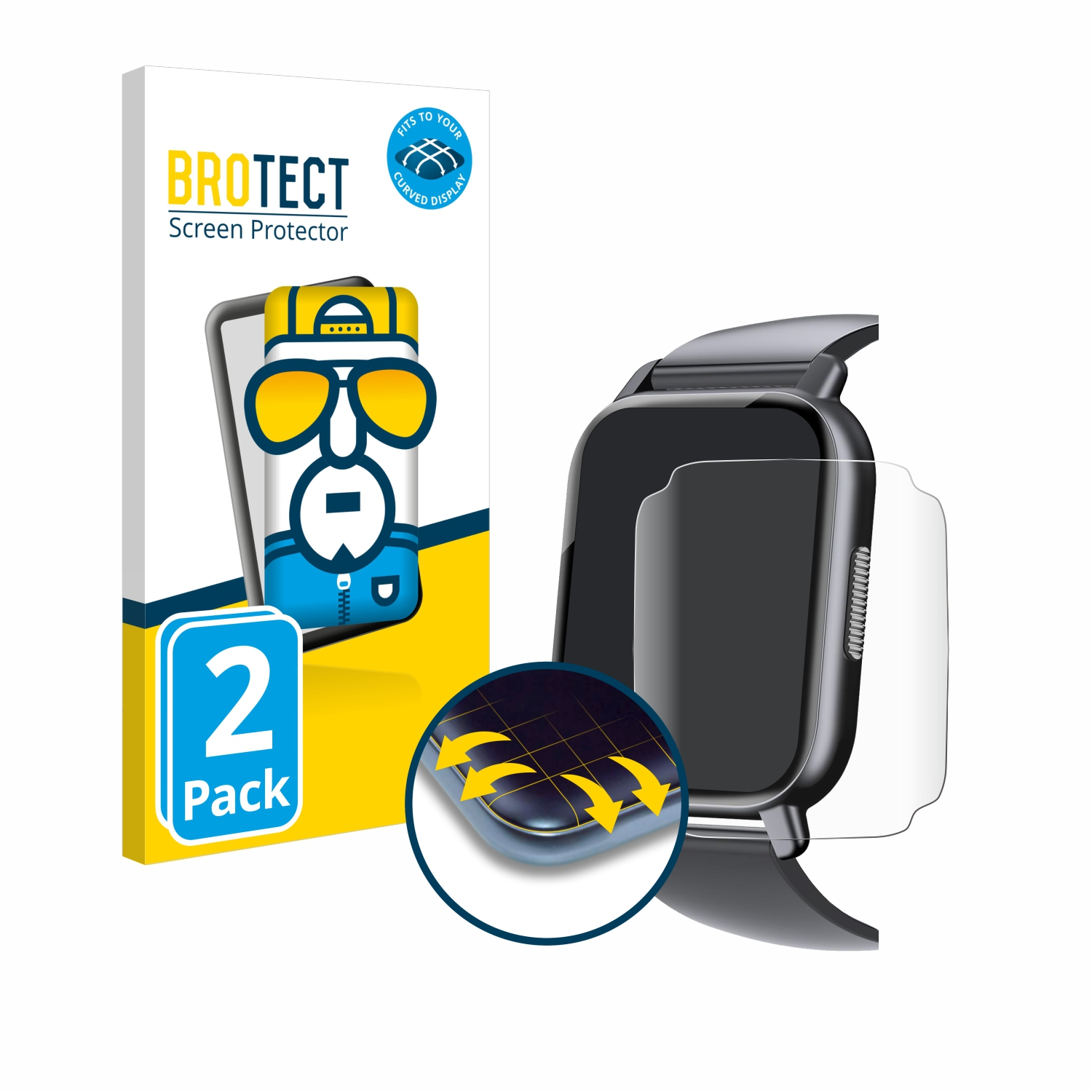 BROTECT 2x Flex Y6 Full-Cover 3D Curved Csasan 1.85\