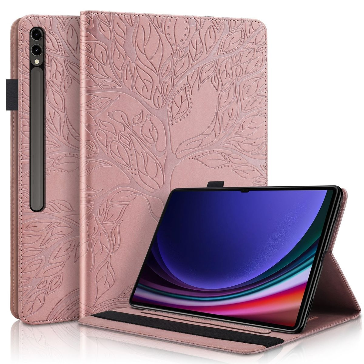 Bookcover, Galaxy Samsung, S9 Tasche Aufstellbare Baum Pink / S8 Ultra, Motiv, WIGENTO Ultra Kunst-Leder Tab