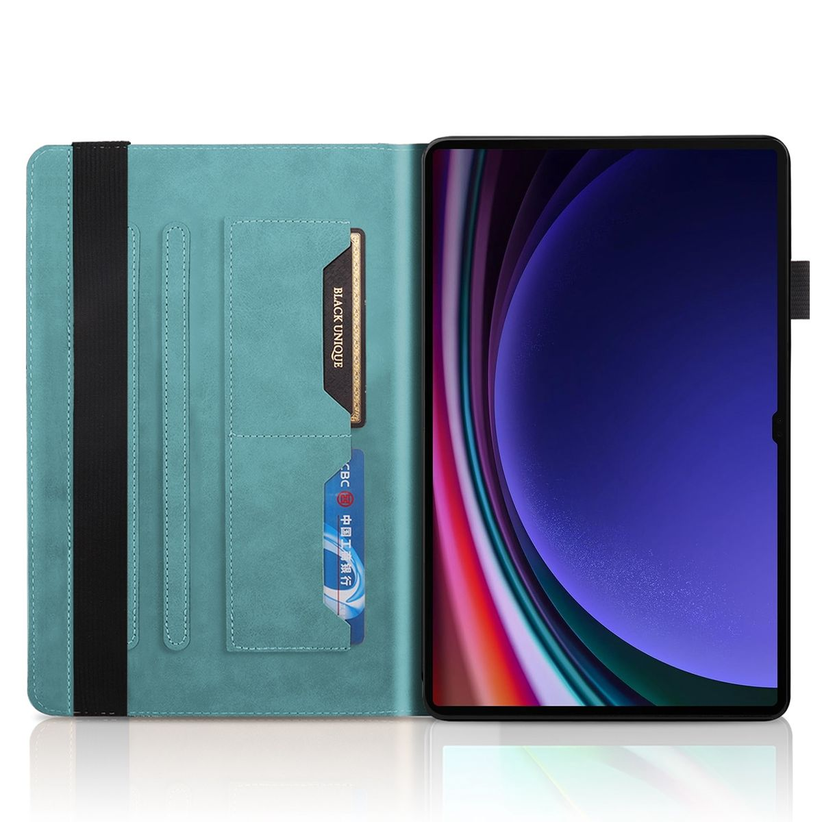 S9 Blau Tab Ultra, Bookcover, Baum Samsung, Ultra Tasche Aufstellbare WIGENTO / Motiv, Galaxy Kunst-Leder S8