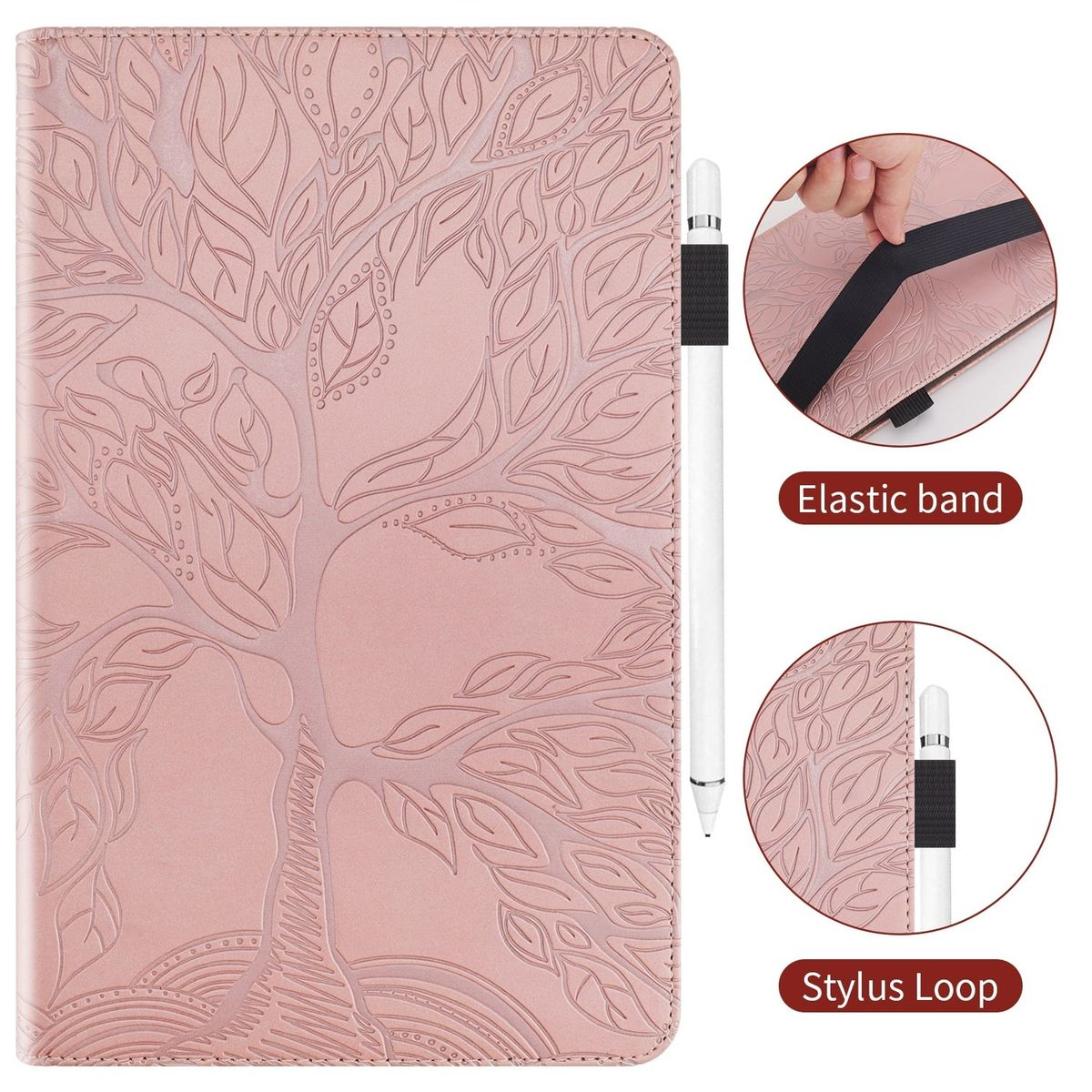 WIGENTO Aufstellbare Kunst-Leder Tasche Bookcover, Pink Samsung, Tab Motiv, Ultra Galaxy S9 / S8 Ultra, Baum