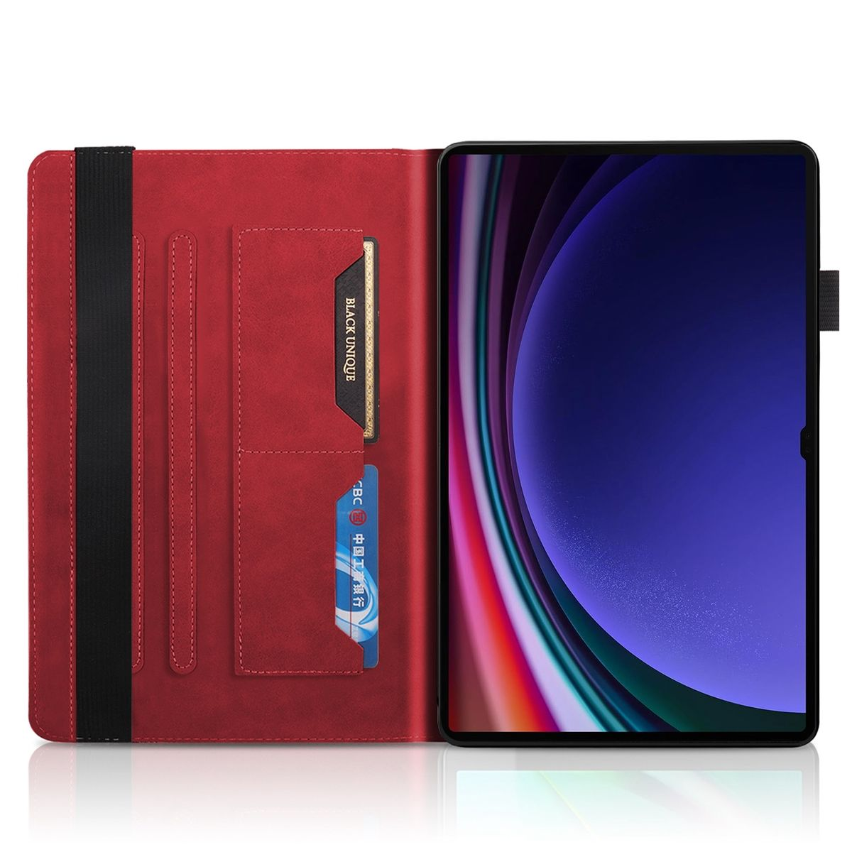 Galaxy Plus, WIGENTO Rot Motiv, Baum Kunst-Leder Tasche Tab Bookcover, Samsung, A9
