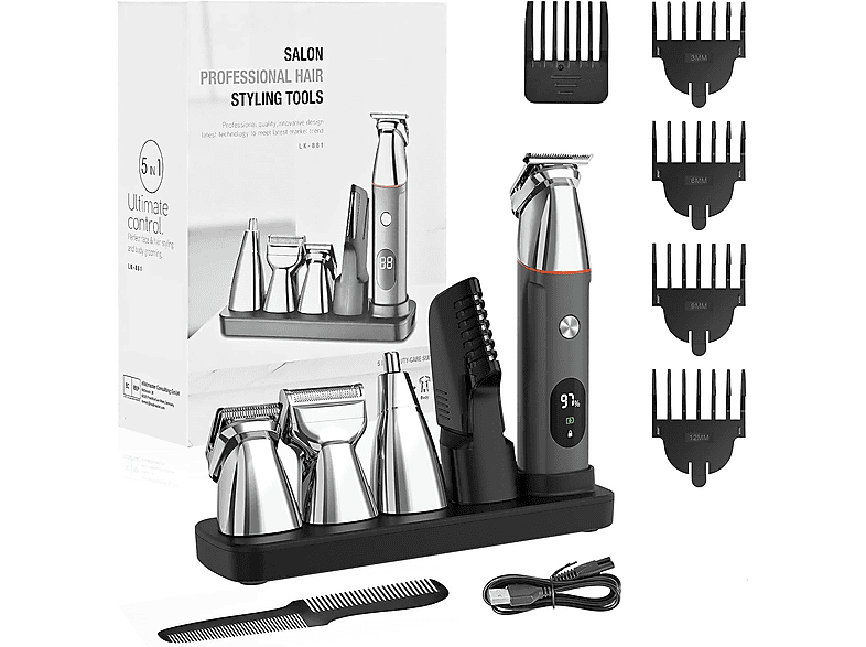 Haarschneider-Bartschneider-Set Silber Professionelles INF Haarspange