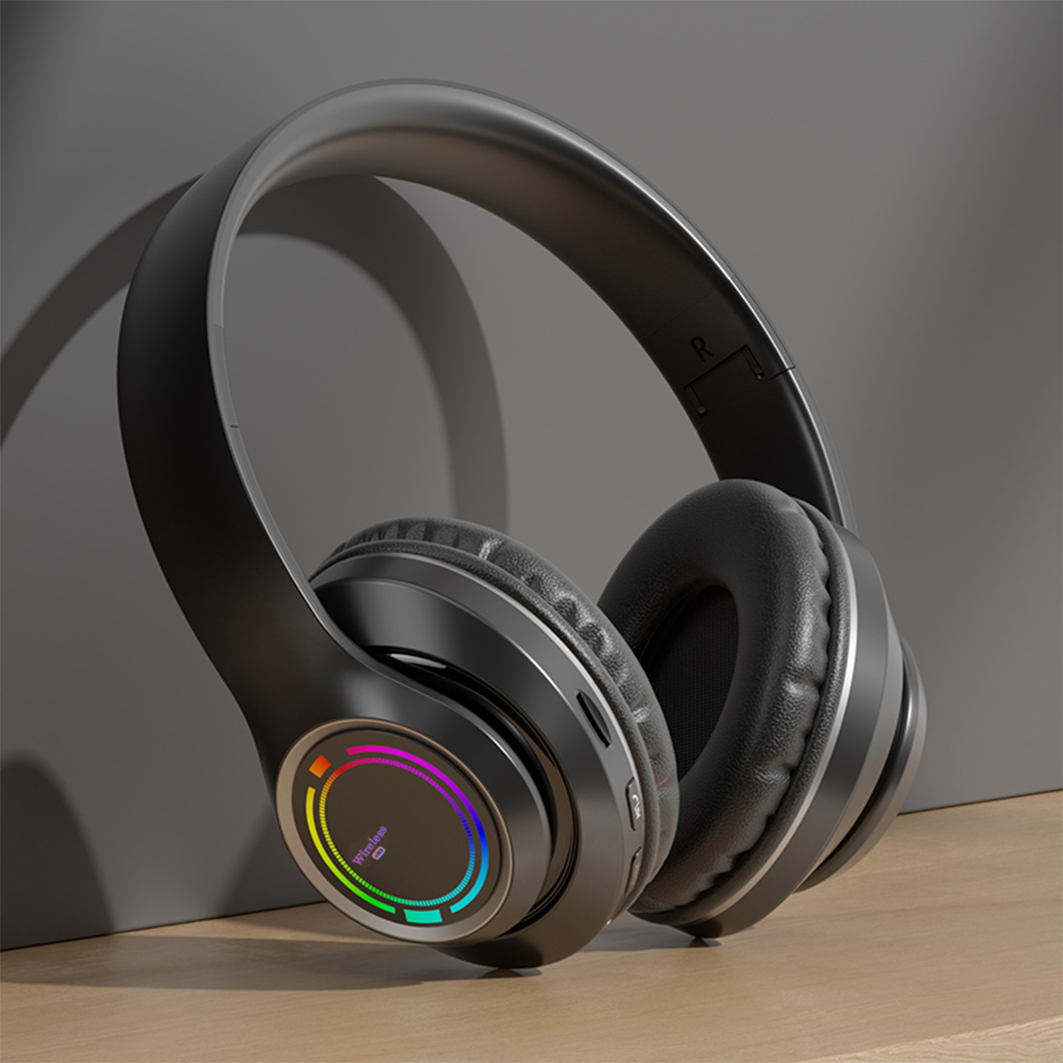 Bluetooth Over-ear Kopfhörer KINSI V3 Schwarz Drahtlos,Spiele,RGB,
