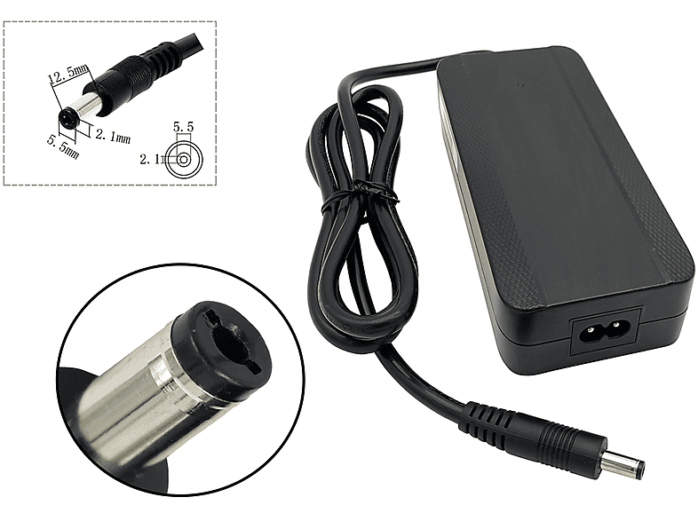 POWERSMART für ebikesolutions EBS PEDELEC RACK 36V BATTERY, Elektrofahrradbatterie eBike Ladegerät Universal, 36 Volt, Schwarz