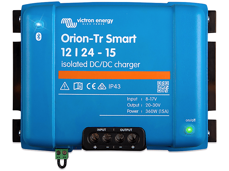 VICTRON ENERGY Orion-Tr Smart 12/24 15A (360W) DC/DC Ladegerät für Blei- und Lithium Akkus isoliert Ladegerät Universal, 12 Volt, blau