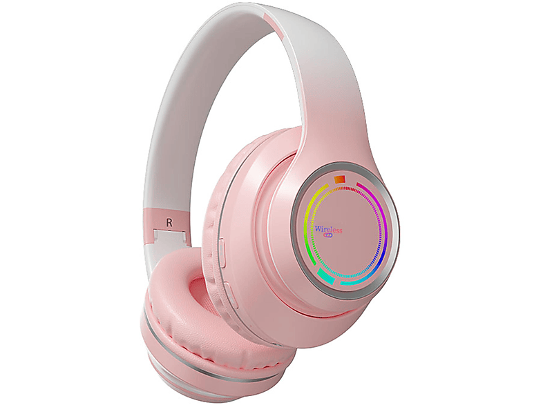 DIIDA Gradientenfarbe, Over-ear Bluetooth-Kopfhörer Farbverlauf Rosa