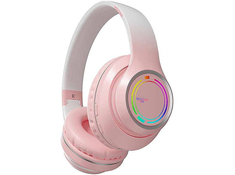 KINSI V3pro Farbverlaufs-Serie, Over-ear Bluetooth-Kopfhörer Bluetooth Farbverlauf Rosa