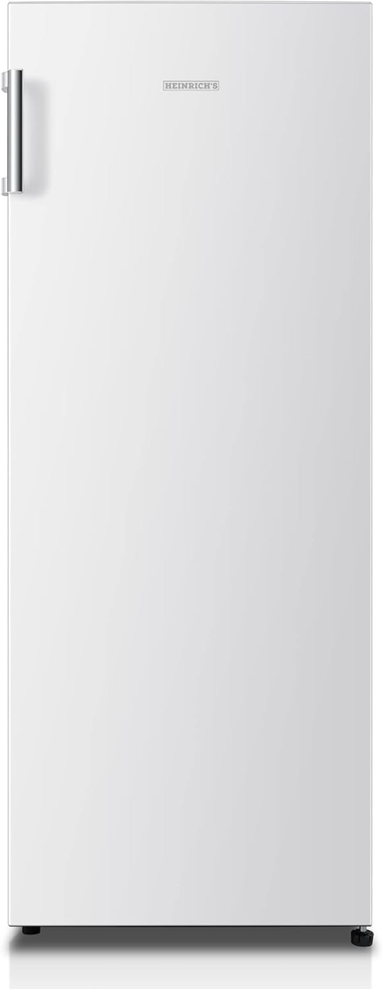 HEINRICHS HEINRICHS freistehender Kühlschrank Kühlschrank 143,4 cm LED-Beleuchtung, (E, weiss) hoch, 242L, Vollraumkühlschrank