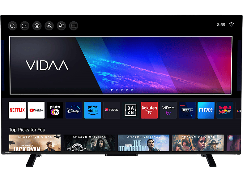 TOSHIBA 55QV2363DAW QLED TV (Flat, 55 Zoll / 139,70 cm, UHD 4K, SMART ...