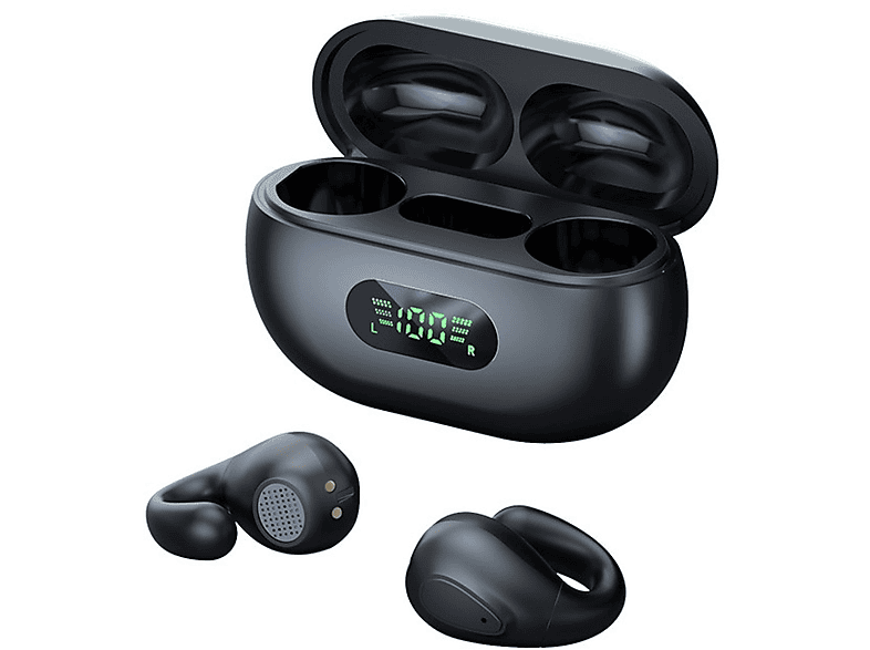 INF Drahtlose Knochenleitungs-Ohrhörer, Ohrclip-Kopfhörer, Bluetooth 5.3, In-ear Kabellose Kopfhörer Schwarz