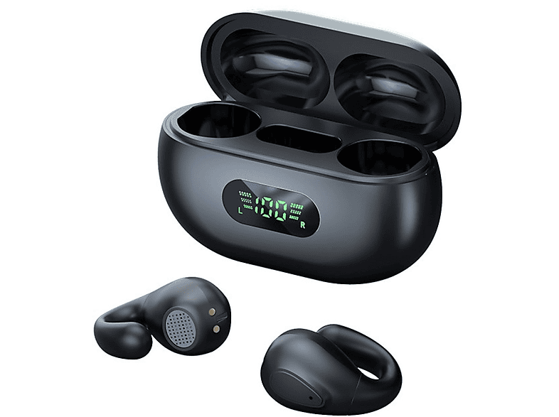 Knochenleitungs-Ohrhörer, Drahtlose Bluetooth Ohrclip-Kopfhörer, Kabellose INF 5.3, In-ear Schwarz Kopfhörer