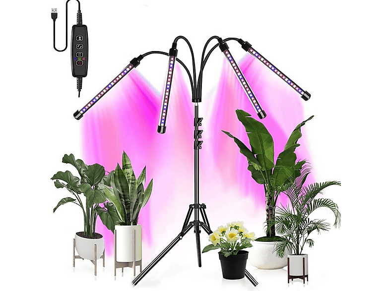 Timer Pflanzenlampe und LED-Lampe INF Pflanzen Zusammenklappbare für mit Ständer verstellbarem