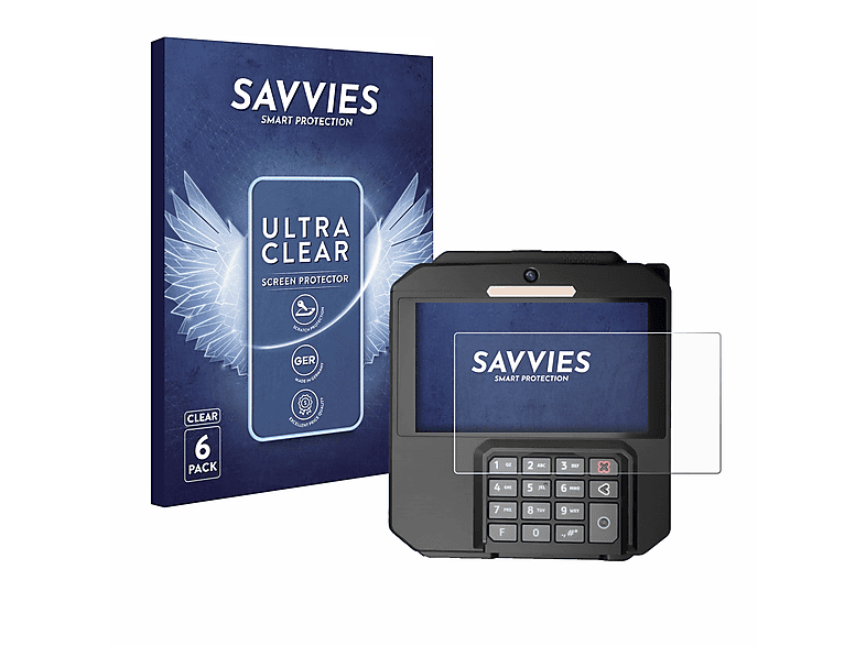 SAVVIES klare 6x Axium ingenico Schutzfolie(für RX7000)