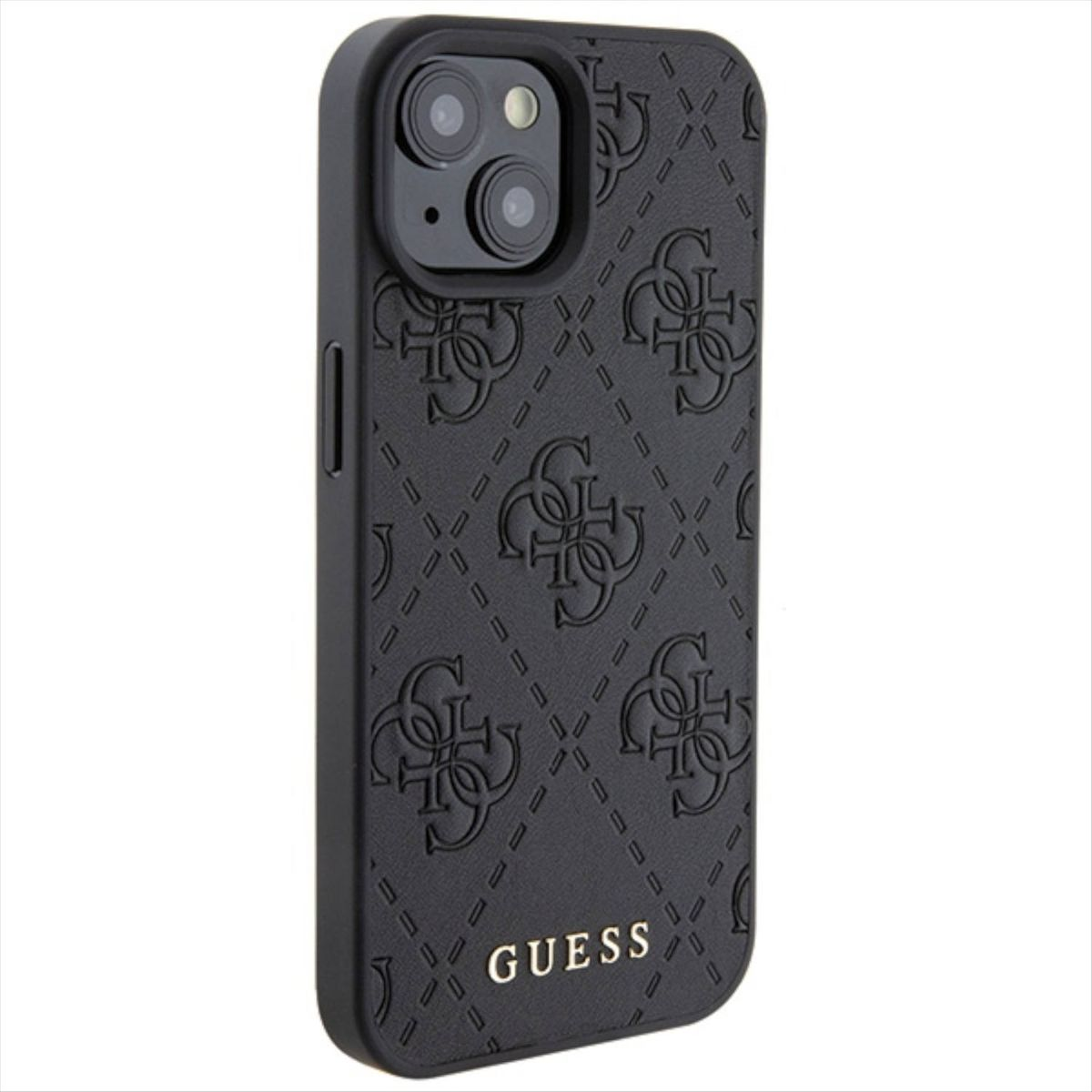 GUESS Leder 4G Backcover, 15, Design Tasche iPhone Hülle, Stamped Schwarz Apple