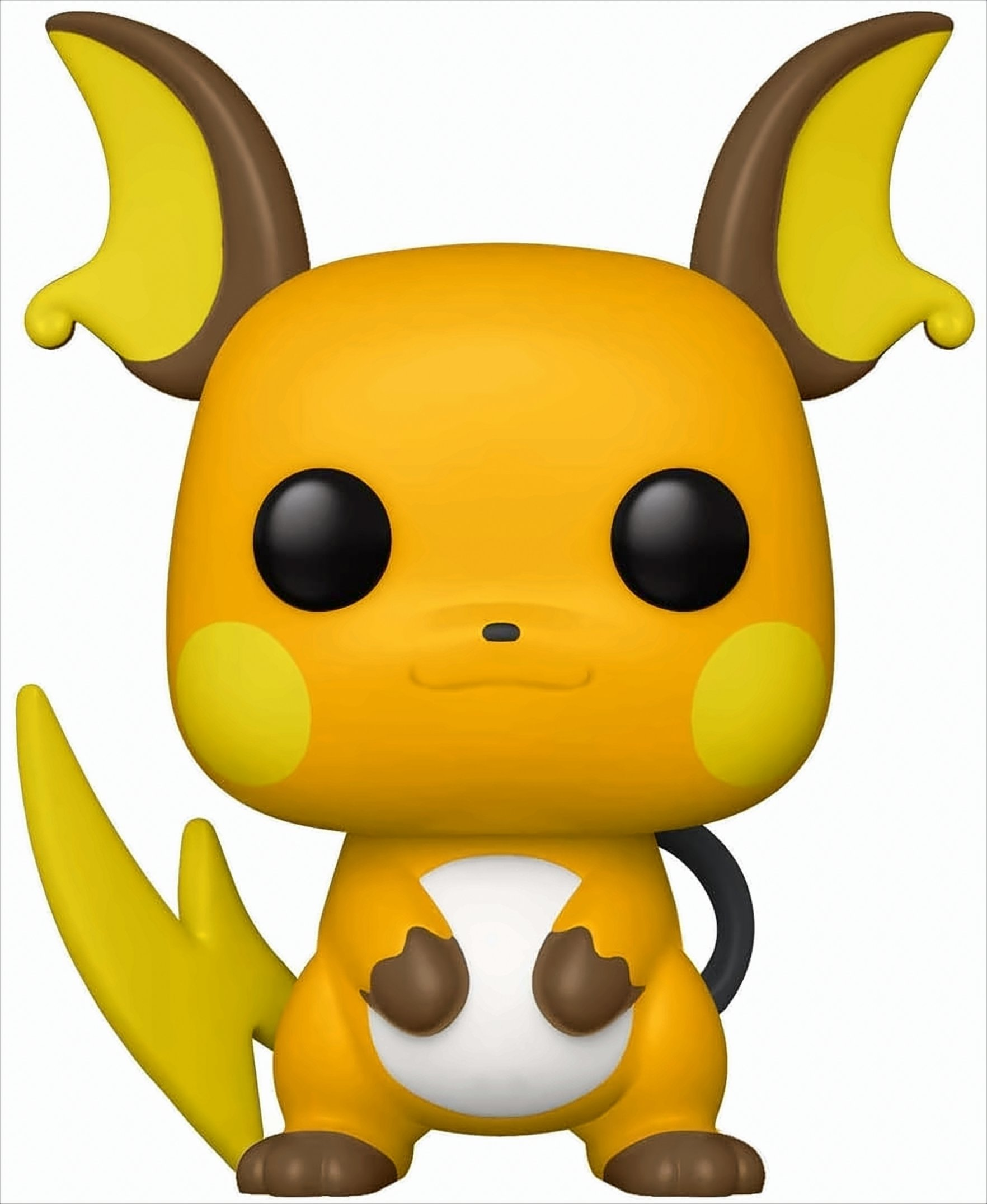 Gelbe Raichu Funko Pop Figur. Verfügt über einen gelben Körper, braune Ohren und einen Blitzschwanz.