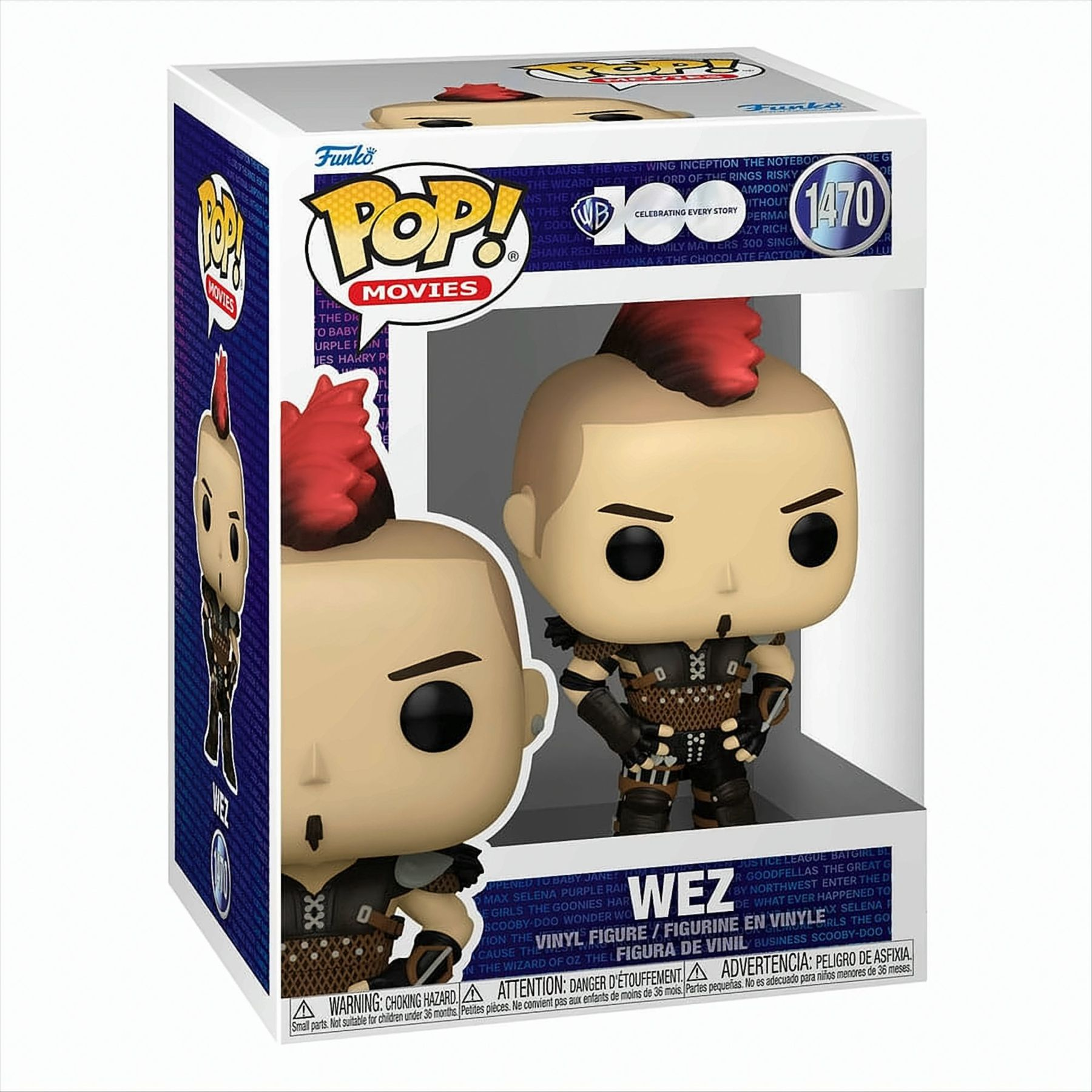 Figura Funko Pop di Wez da Mad Max, in una scatola da esposizione.