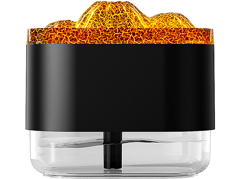m²) Schwarz Leise SHAOKE (Raumgröße: Diffuser 10 Effizient Stimmungslicht USB Luftbefeuchter Aroma und Feuerflammen Luftbefeuchter
