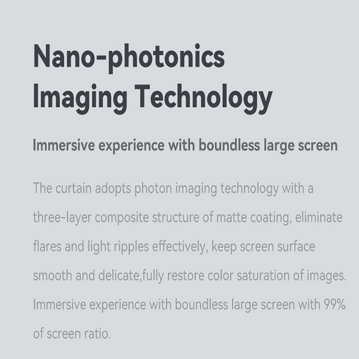 Text auf grauem Hintergrund über Nano-Photonik-Bildgebungstechnologie und Großbild.