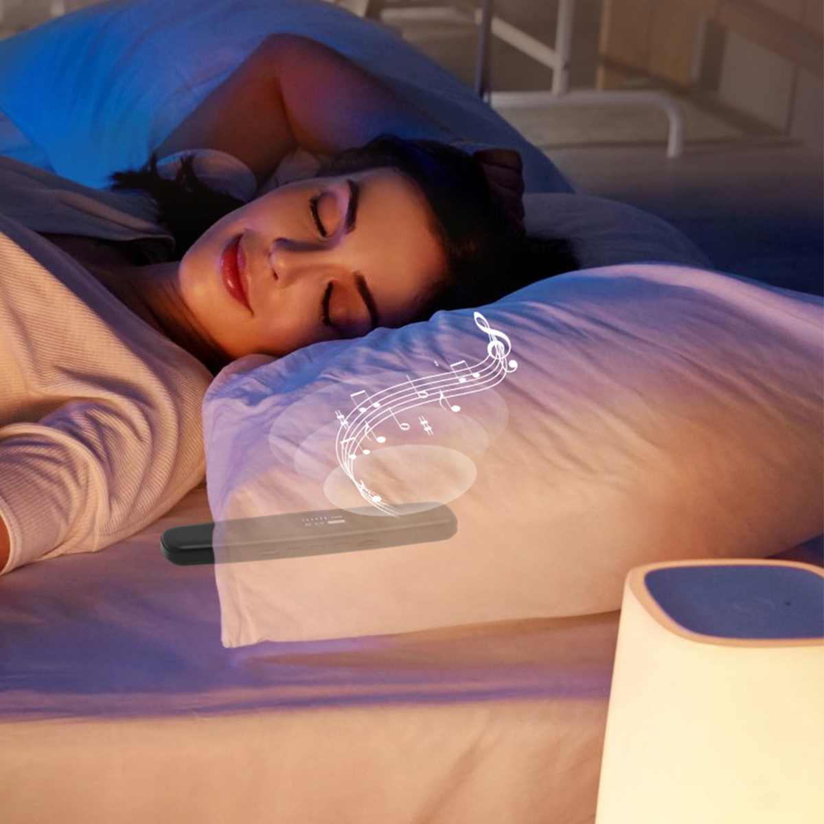 SHAOKE Lautsprecher, Knochenschalltechnologie Kabelloser Blau Schlafhilfe mit Schlafkopfhörer