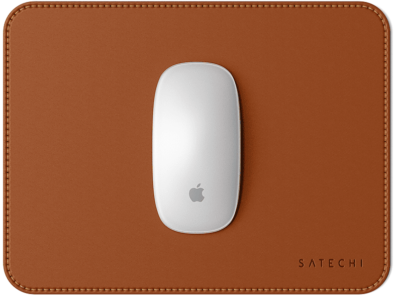 SATECHI Eco-Leather Mouse Pad - Brown Mousepad (19 cm x 24,89 cm)