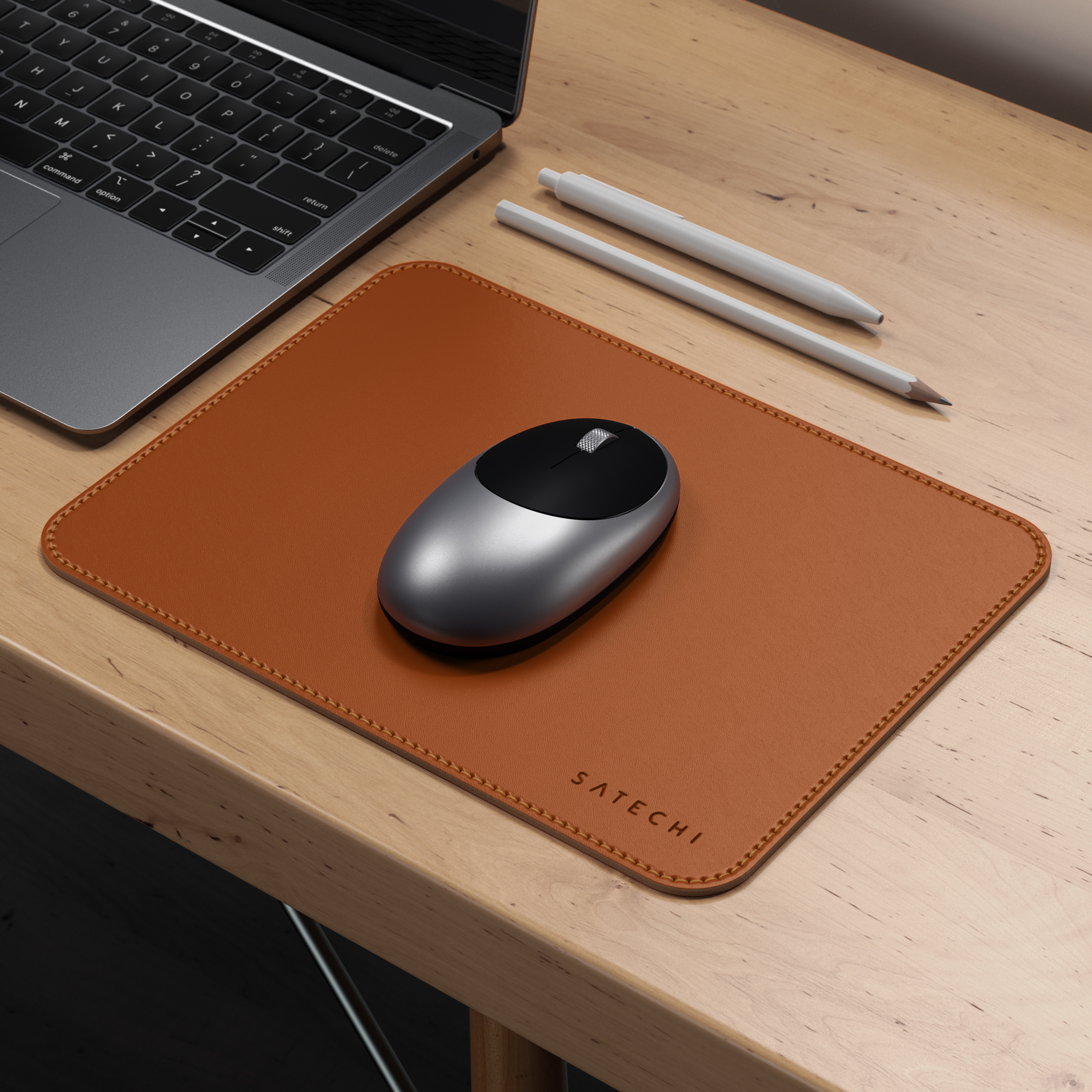 24,89 cm) Eco-Leather x Mousepad Brown - cm Mouse (19 SATECHI Pad