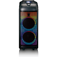 MediaMarkt LENCO PA-260BK Party Speakers met Front LED Verlichting en Discobal Zwart aanbieding