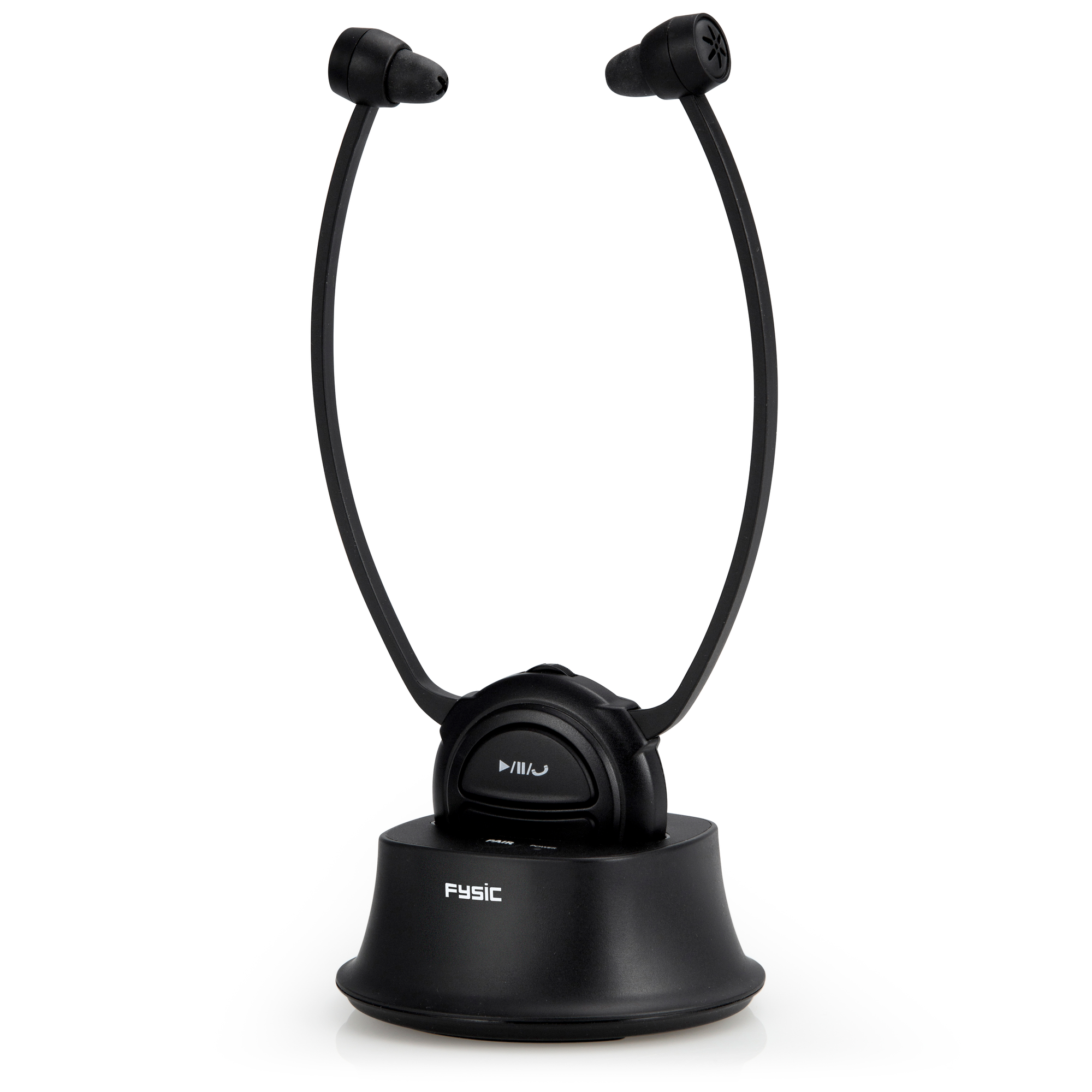 FYSIC FH-76 - Kabelloser Hörverstärker/Kopfhörer -, Schwarz Bluetooth In-ear Kopfhörer