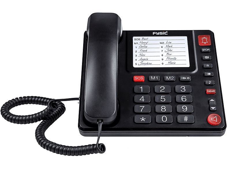 FYSIC FX-3920 - schnurgebundenes Senioren-Tischtelefon mit großen Tasten und SOS-Taste | Seniorentelefone/Großtastentelefon