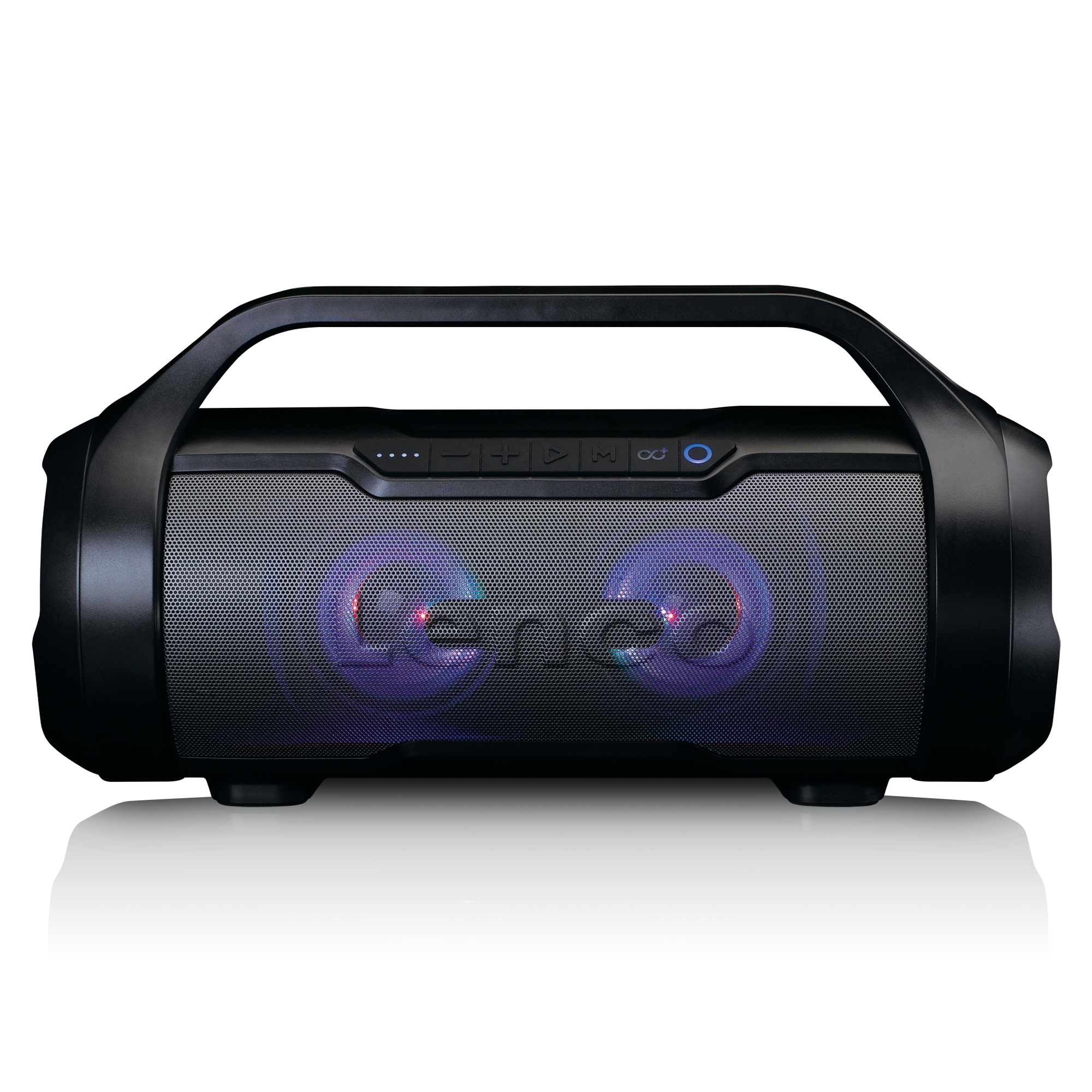 Bluetooth®-Lautsprecher mit LENCO Spritzwasserfester - Partylichter, Spritzwasserfester Radio, USB SD, und UKW - SPR-070BK Schwarz