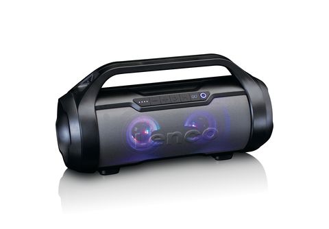 LENCO SPR-070BK - Spritzwasserfester - Spritzwasserfester Bluetooth®- Lautsprecher mit UKW Radio, USB und SD, Partylichter, Schwarz | SATURN