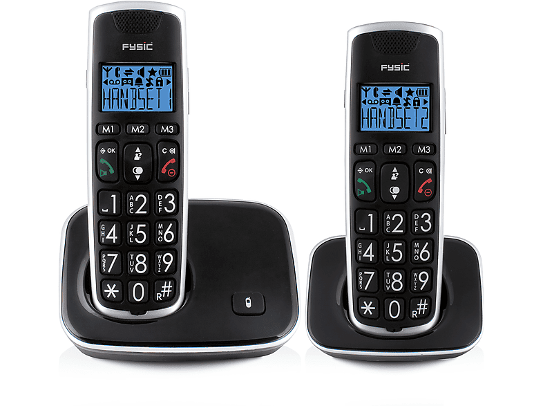 FYSIC FX-6020 - Schnurloses DECT- mit Telefon Seniorentelefon Anrufbeantworter und Tasten - großen