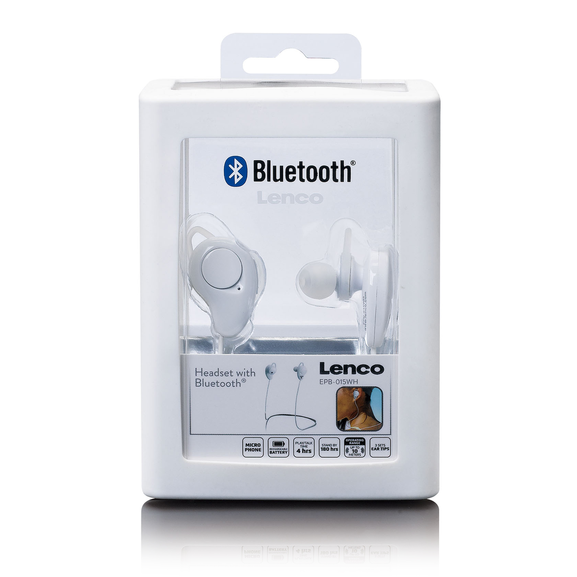 LENCO Headphone Weiß Bluetooth In-ear Bluetooth EPB-015WH,