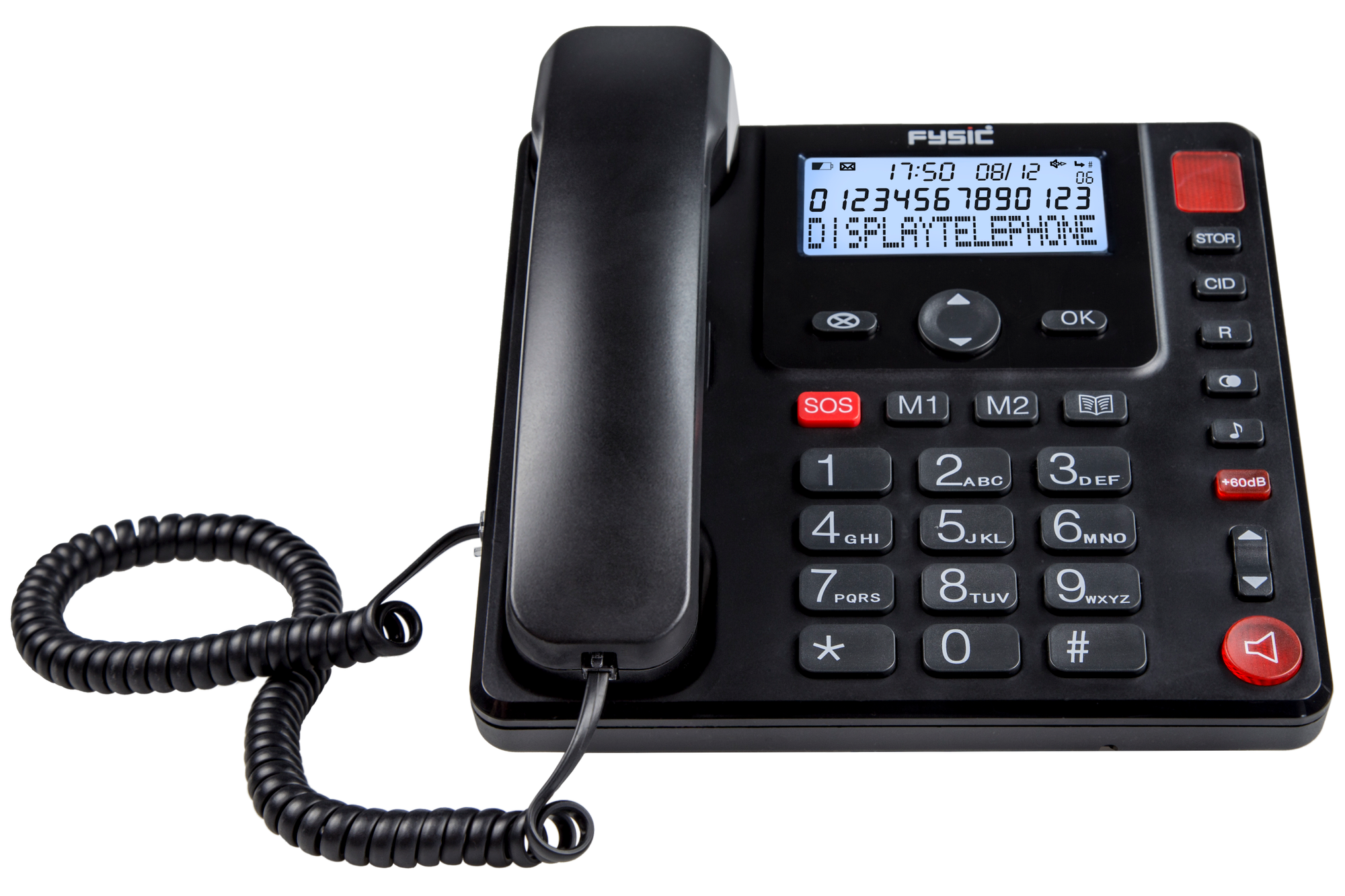 FYSIC FX-3940 - Büro- Display großen mit und und Senioren-Tischtelefon Tasten