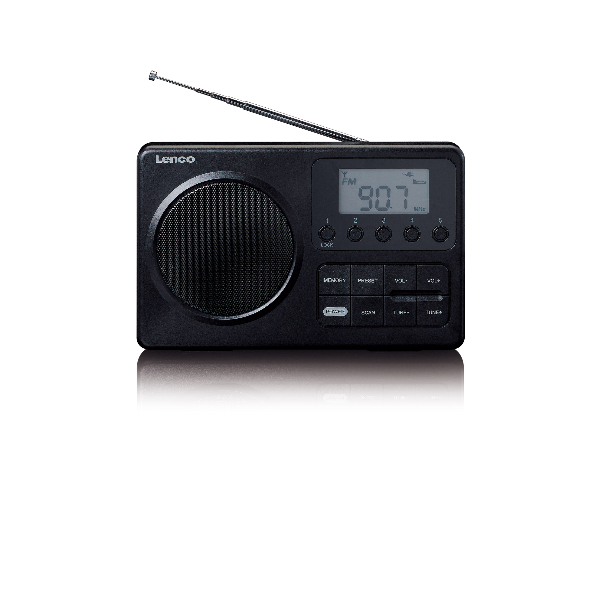 LENCO MPR-035BK Radio, Schwarz FM