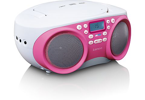 LENCO SCD-301PK Radiorecorder, Weiß-Pink | MediaMarkt