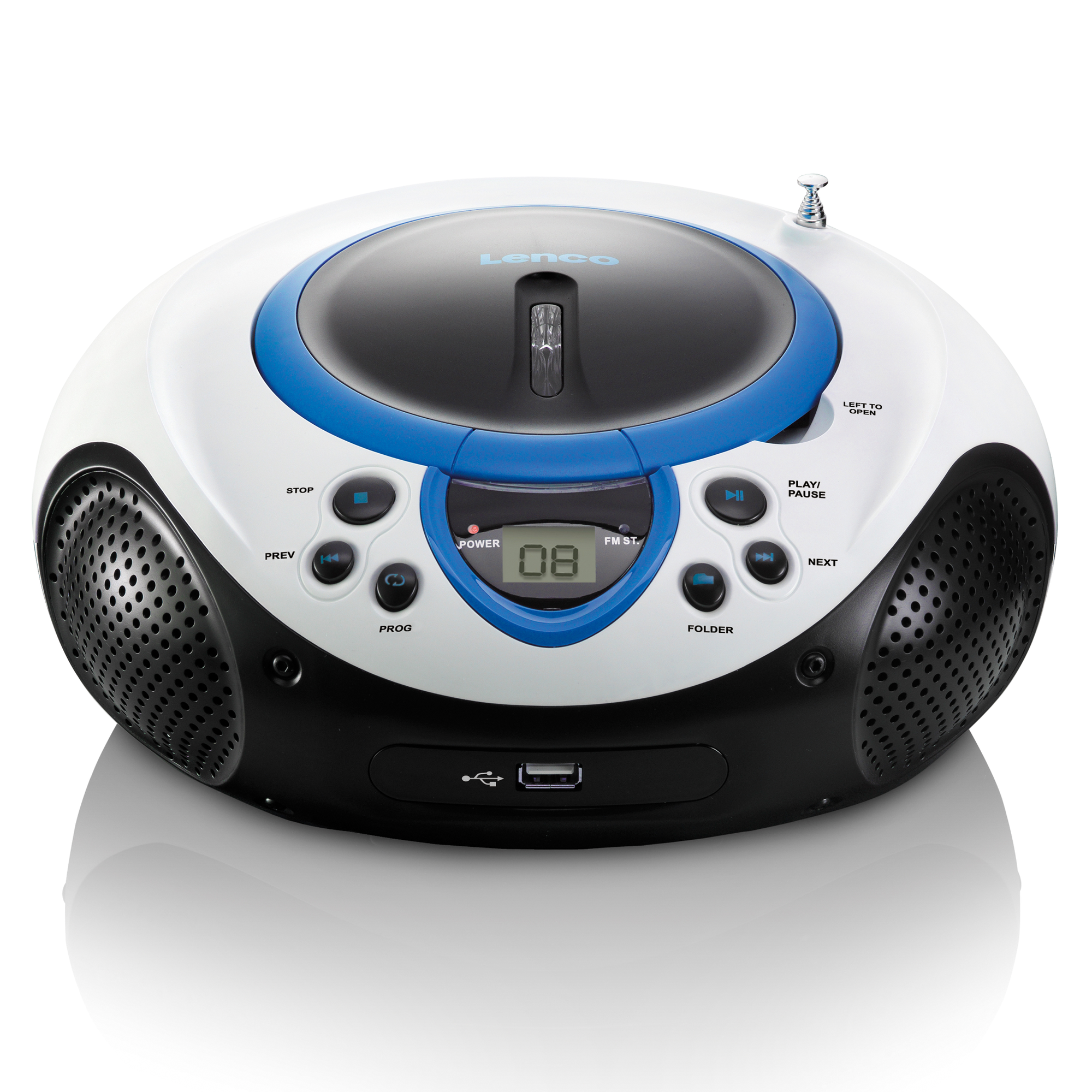 LENCO SCD-38 FM, USB FM, Radio, Blue Weiß-Blau