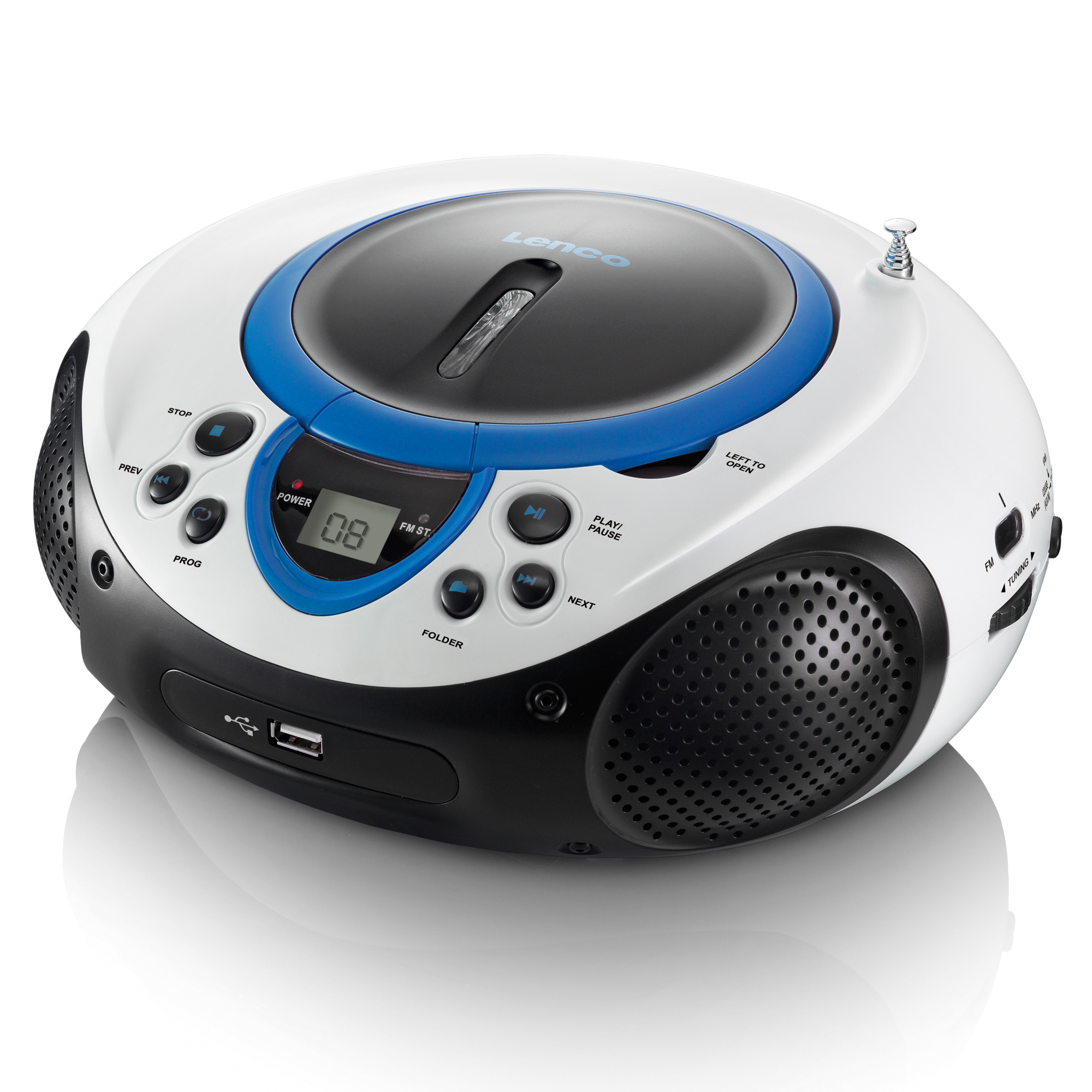 USB FM, SCD-38 Radio, FM, Blue Weiß-Blau LENCO