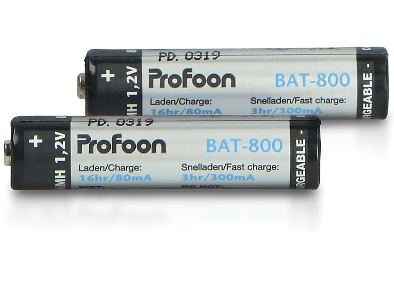 PROFOON BAT-800 AAA Wiederaufladbare AAA-Batterien, NiMH, 1.2 Volt, 800 mAh