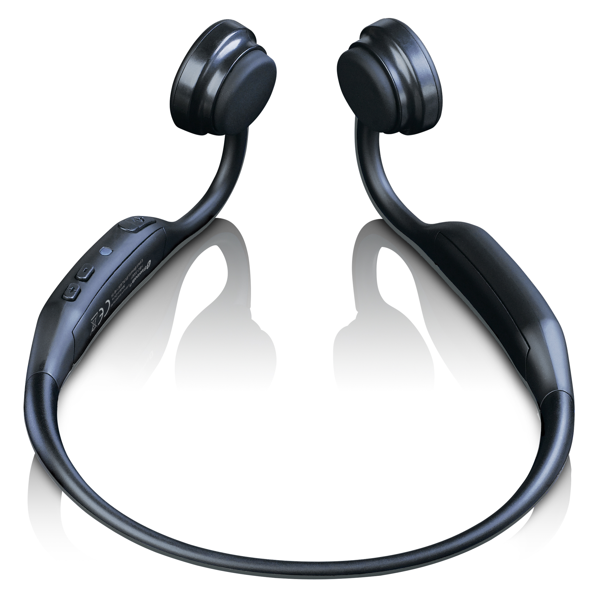 Bluetooth LENCO Kinnbügel Headphone Bluetooth HBC-200GY, Schwarz-Grau