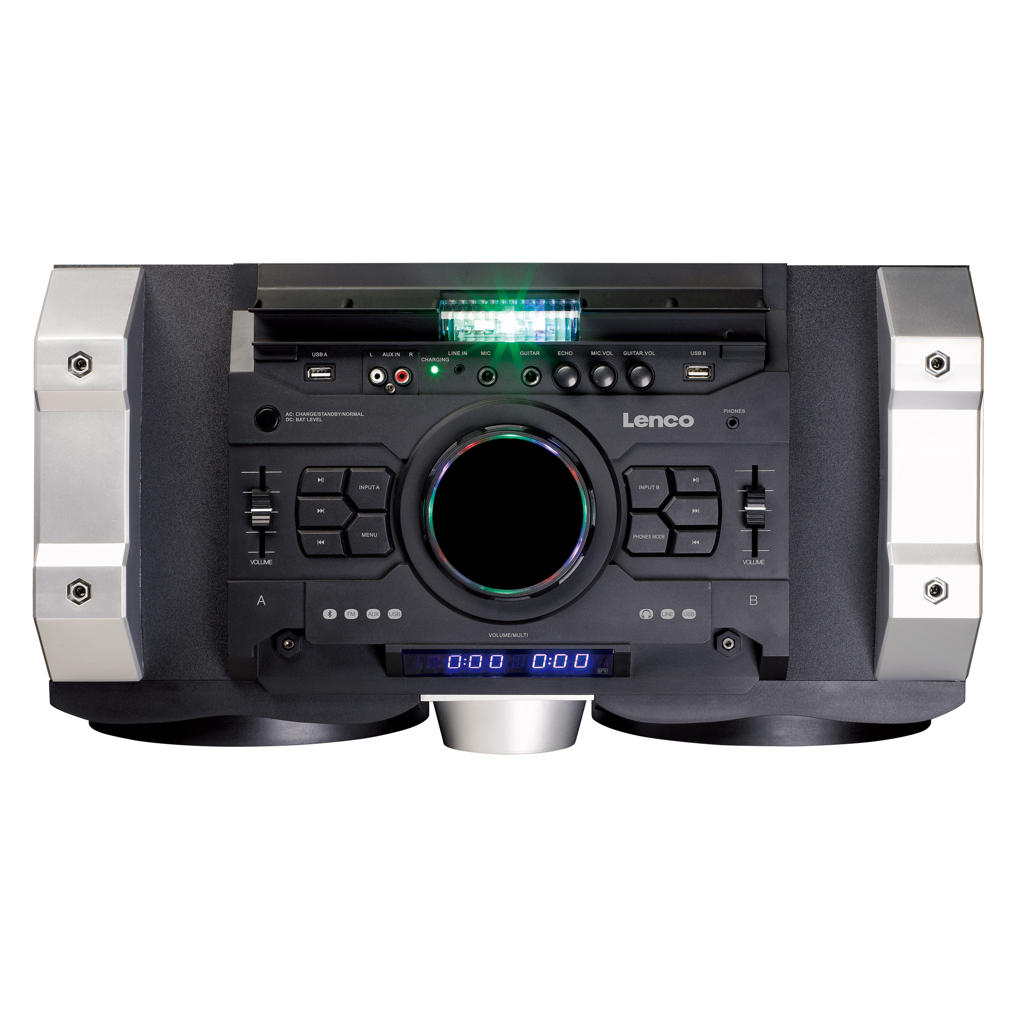 Schwarz-Silber Aktiv, - - DJ-Mixer PMX-150 Lautsprecher Bluetooth Bluetooth - LENCO