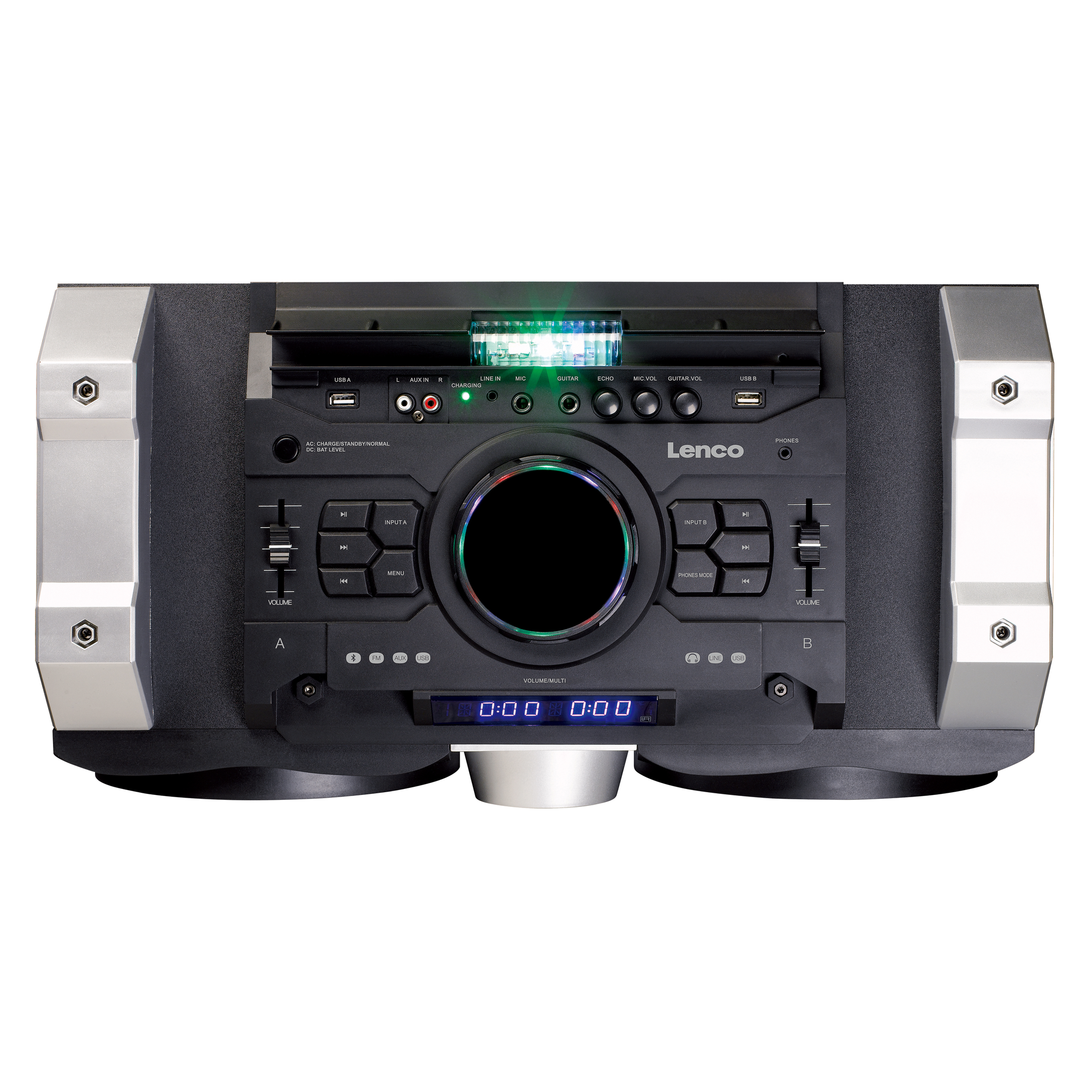 LENCO PMX-150 - Lautsprecher Schwarz-Silber - Bluetooth - DJ-Mixer Aktiv, Bluetooth