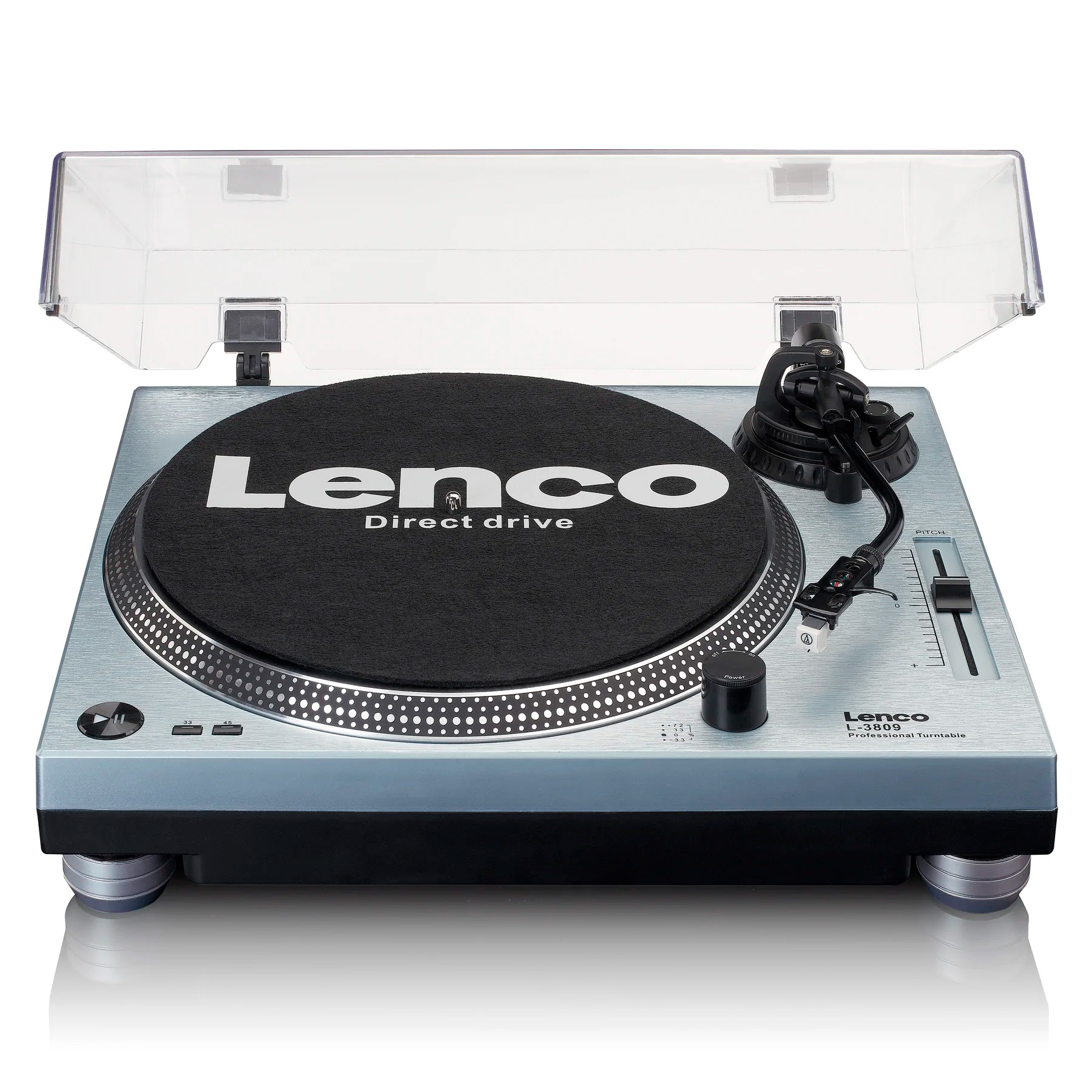 L-3809ME Plattenspieler LENCO Blau Metallic
